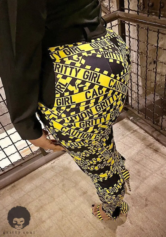 Caution Gritty Girl Flare Leg Pant - Gritty Soul
