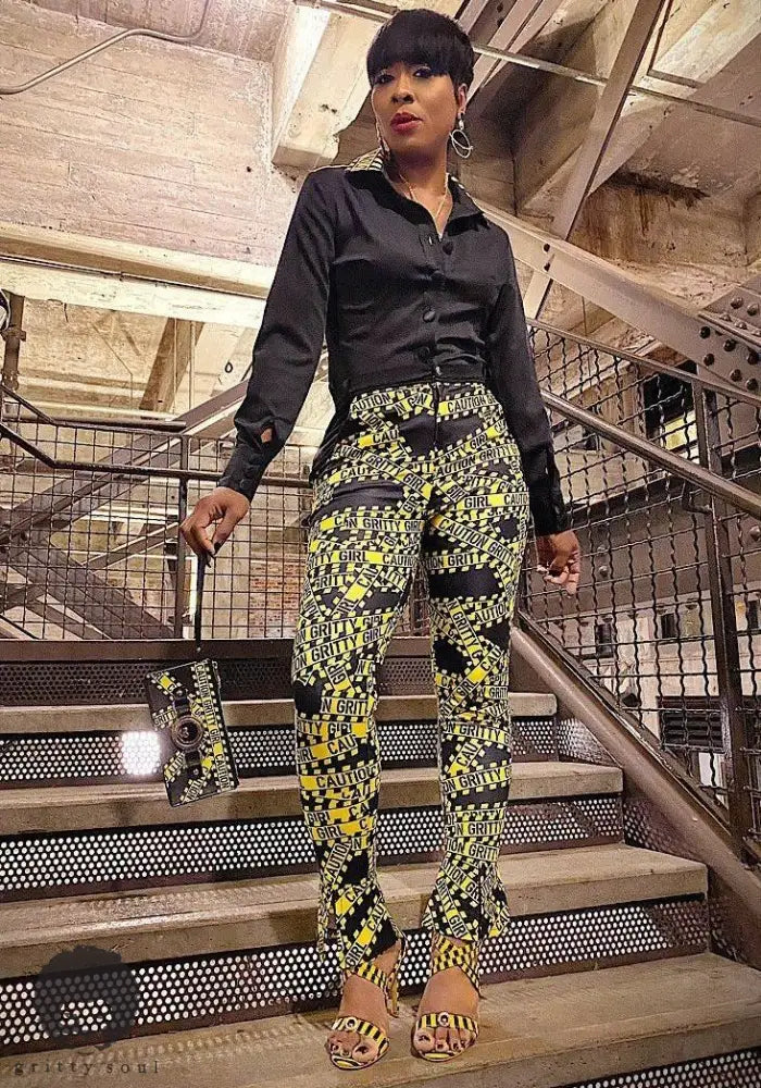 Caution Gritty Girl Flare Leg Pant - Gritty Soul
