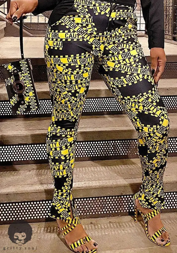 Caution Gritty Girl Flare Leg Pant - Gritty Soul