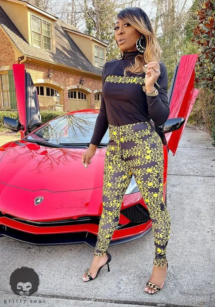 Caution Gritty Girl Stretch Skinny Pant - Gritty Soul